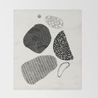 Monochrome Abstract Shapes #2 Throw Blanket Gallery Image 2