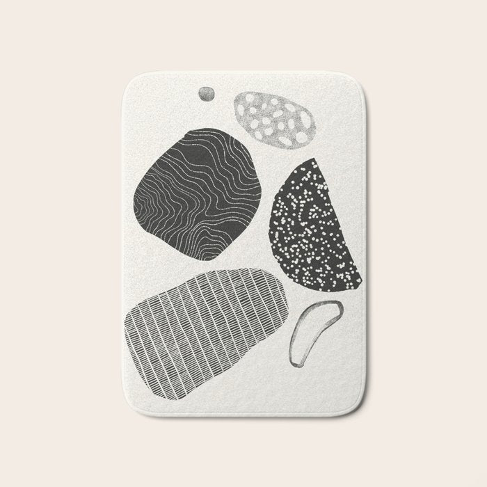 Monochrome Abstract Shapes #2 Bath Mat Gallery Image 1