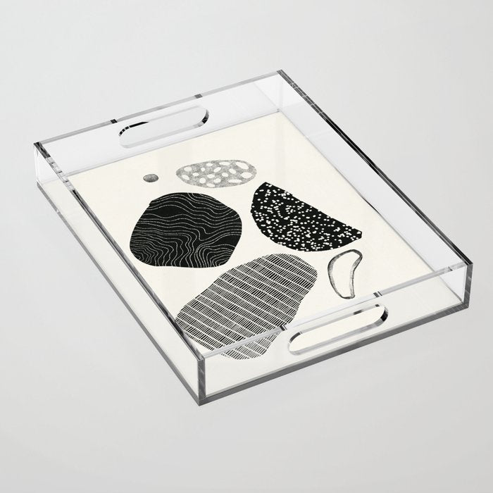 Monochrome Abstract Shapes #2 Acrylic Tray Gallery Image 1