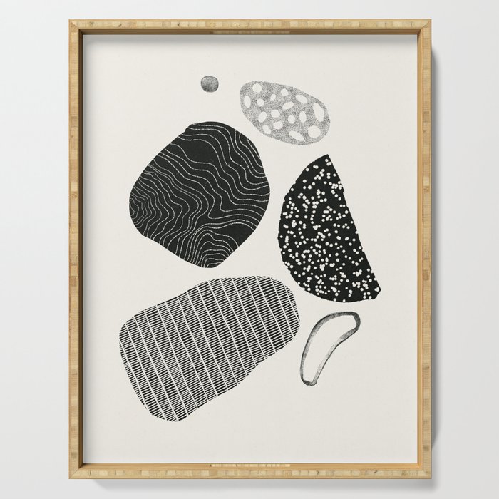 Monochrome Abstract Shapes #2 Serving Tray Gallery Image 1