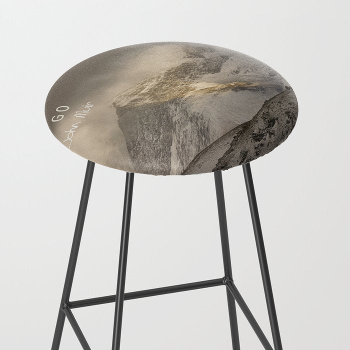 The Mountains are calling, and I must go.  John Muir. Vintage. Stool Gallery Image 2