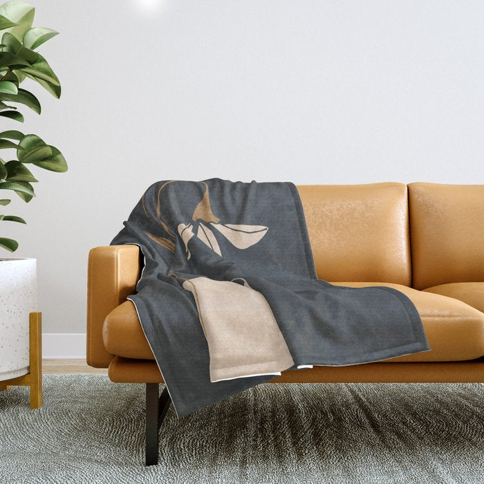 Minimal Abstract Art Vase Flower 3 Throw Blanket Gallery Image 1
