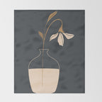 Minimal Abstract Art Vase Flower 3 Throw Blanket Gallery Image 2