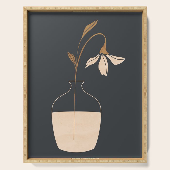 Minimal Abstract Art Vase Flower 3 Serving Tray Gallery Image 1