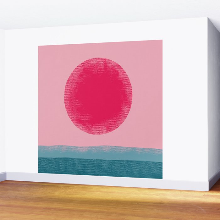 Pink Sun Wall Mural Gallery Image 2