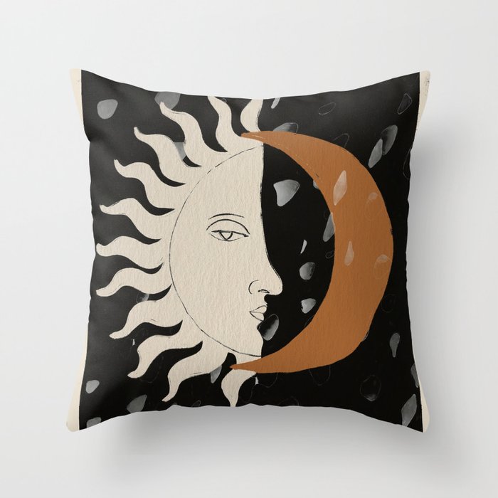 Sun and Moon Throw Pillow Gallery Image 1