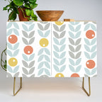 Mid Century Modern Retro Leaf and Circle Pattern Credenza Gallery Image 1