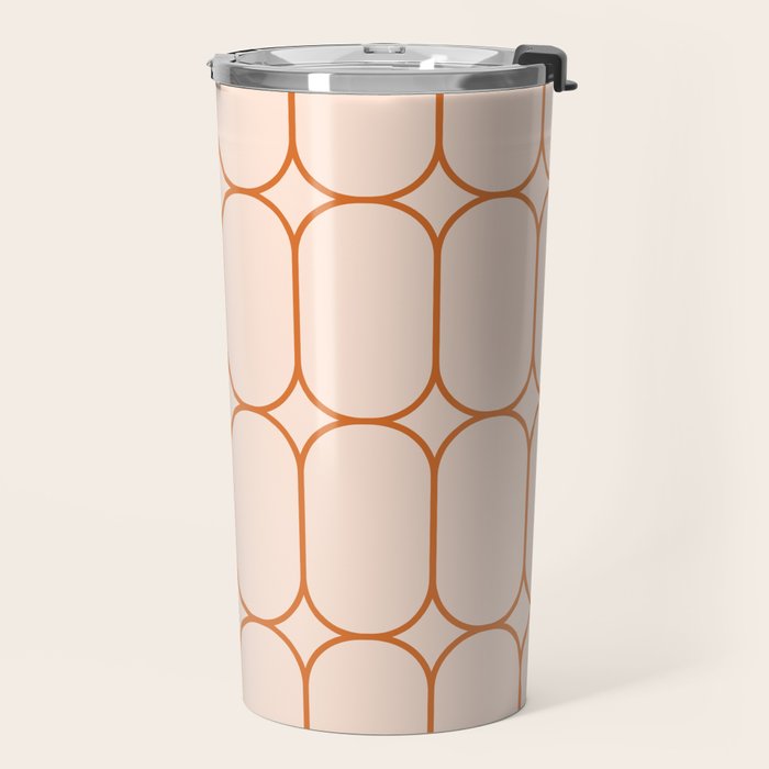 Mod Pods Retro Geo Pattern in Burnt Orange Cream Travel Mug Gallery Image 2