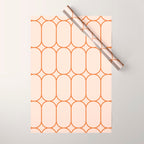 Mod Pods Retro Geo Pattern in Burnt Orange Cream Wrapping Paper Gallery Image 1