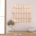 Mod Pods Retro Geo Pattern in Burnt Orange Cream Wall Tapestry Gallery Image 2