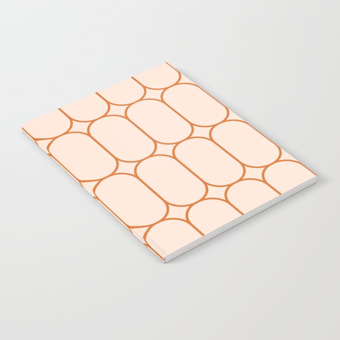 Mod Pods Retro Geo Pattern in Burnt Orange Cream Notebook Gallery Image 1