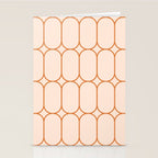 Mod Pods Retro Geo Pattern in Burnt Orange Cream Stationery Card Gallery Image 2
