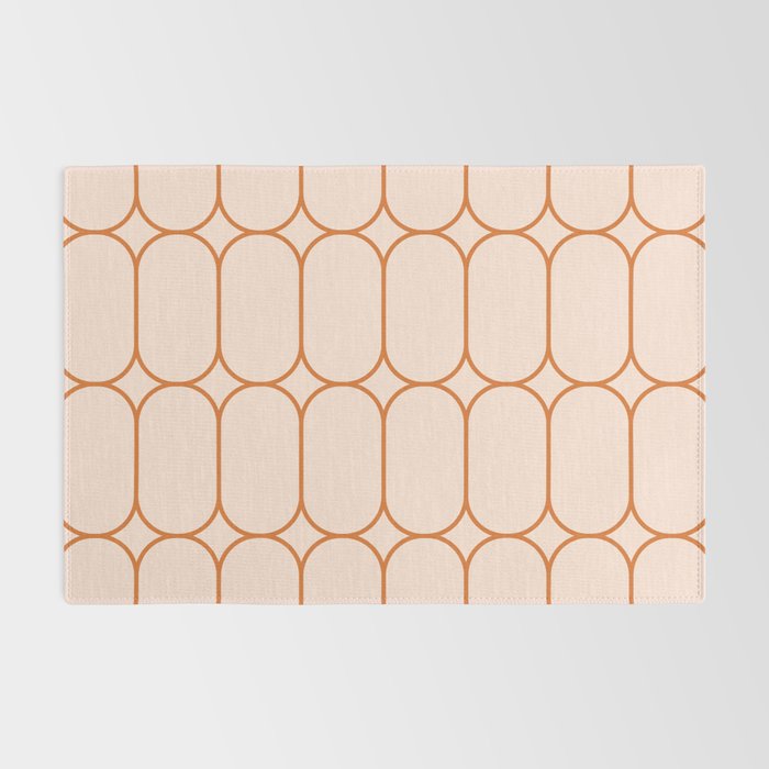 Mod Pods Retro Geo Pattern in Burnt Orange Cream Rug Gallery Image 2