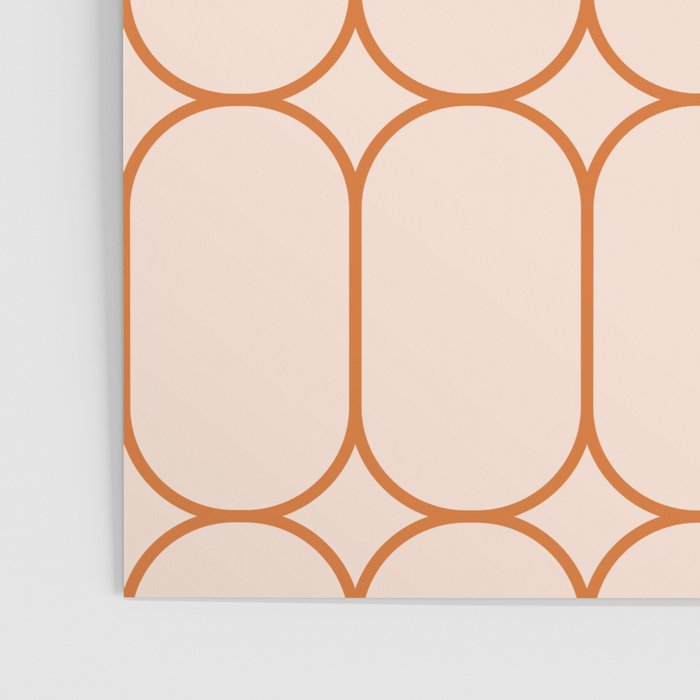 Mod Pods Retro Geo Pattern in Burnt Orange Cream Poster Gallery Image 3