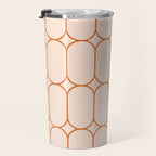 Mod Pods Retro Geo Pattern in Burnt Orange Cream Travel Mug Gallery Image 3
