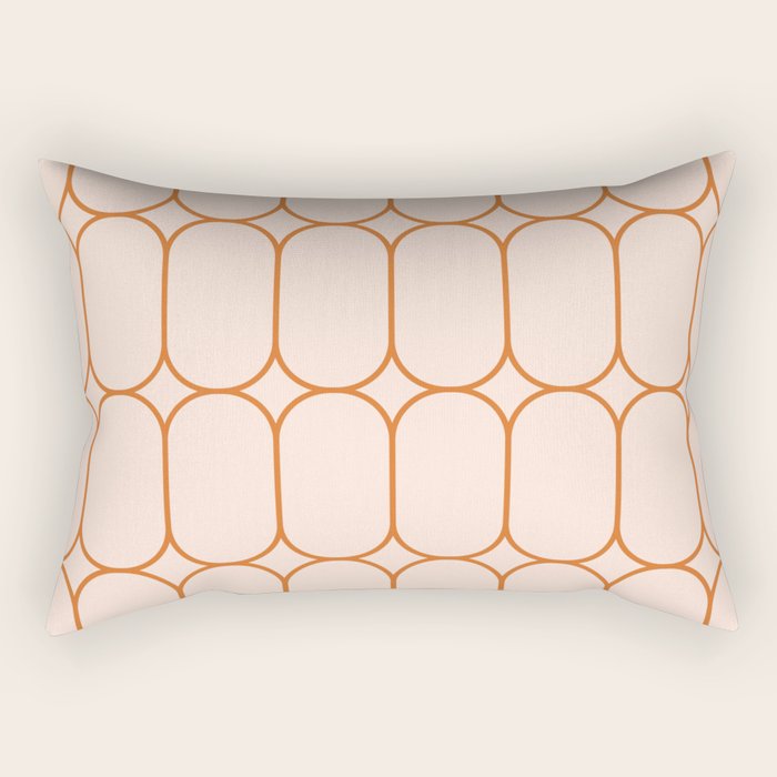Mod Pods Retro Geo Pattern in Burnt Orange Cream Rectangular Pillow Gallery Image 2