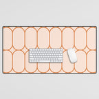 Mod Pods Retro Geo Pattern in Burnt Orange Cream Desk Mat Gallery Image 1