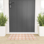 Mod Pods Retro Geo Pattern in Burnt Orange Cream Welcome Mat Gallery Image 3