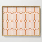 Mod Pods Retro Geo Pattern in Burnt Orange Cream Serving Tray Gallery Image 1
