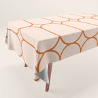 Mod Pods Retro Geo Pattern in Burnt Orange Cream Tablecloth Gallery Image 1