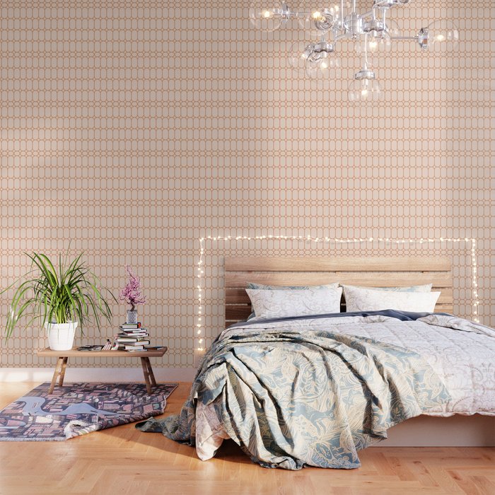 Mod Pods Retro Geo Pattern in Burnt Orange Cream Wallpaper Gallery Image 3