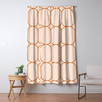 Mod Pods Retro Geo Pattern in Burnt Orange Cream Window Curtain Gallery Image 5