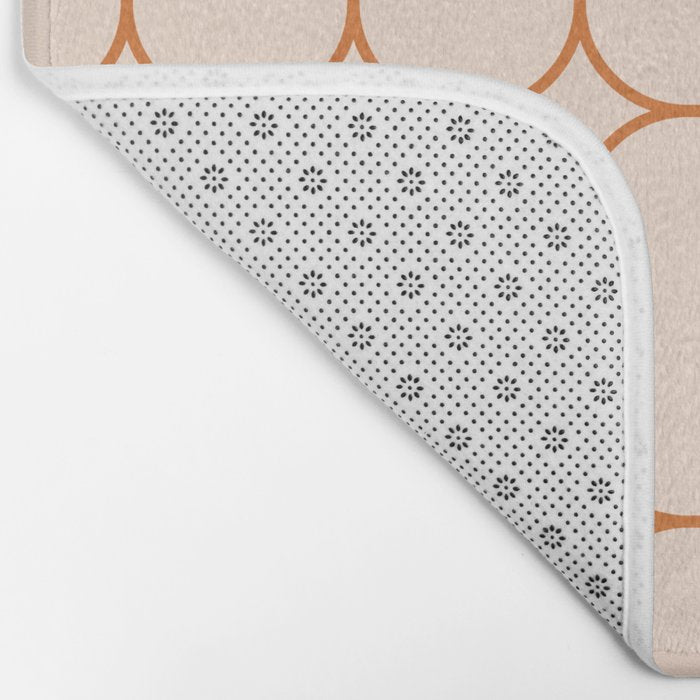 Mod Pods Retro Geo Pattern in Burnt Orange Cream Bath Mat Gallery Image 2