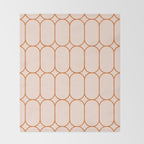 Mod Pods Retro Geo Pattern in Burnt Orange Cream Throw Blanket Gallery Image 2