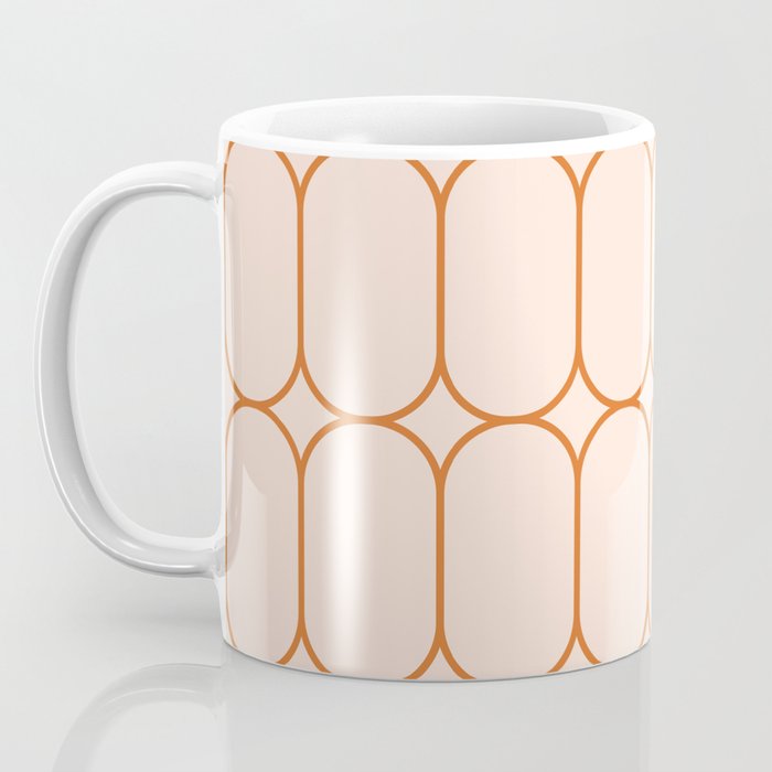 Mod Pods Retro Geo Pattern in Burnt Orange Cream Coffee Mug Gallery Image 3