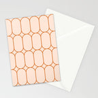 Mod Pods Retro Geo Pattern in Burnt Orange Cream Stationery Card Gallery Image 2