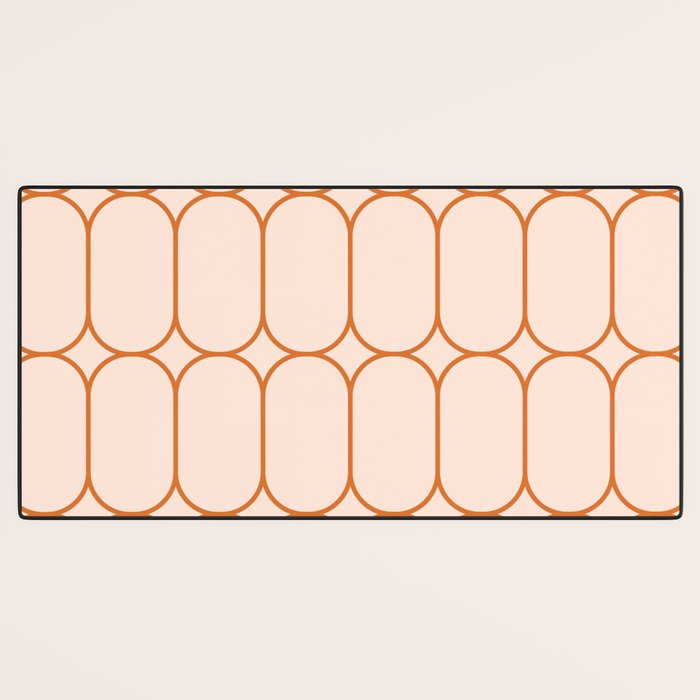 Mod Pods Retro Geo Pattern in Burnt Orange Cream Desk Mat Gallery Image 3