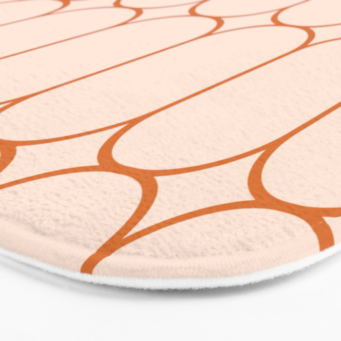 Mod Pods Retro Geo Pattern in Burnt Orange Cream Bath Mat Gallery Image 3