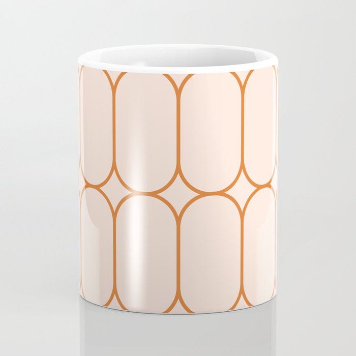 Mod Pods Retro Geo Pattern in Burnt Orange Cream Coffee Mug Gallery Image 4