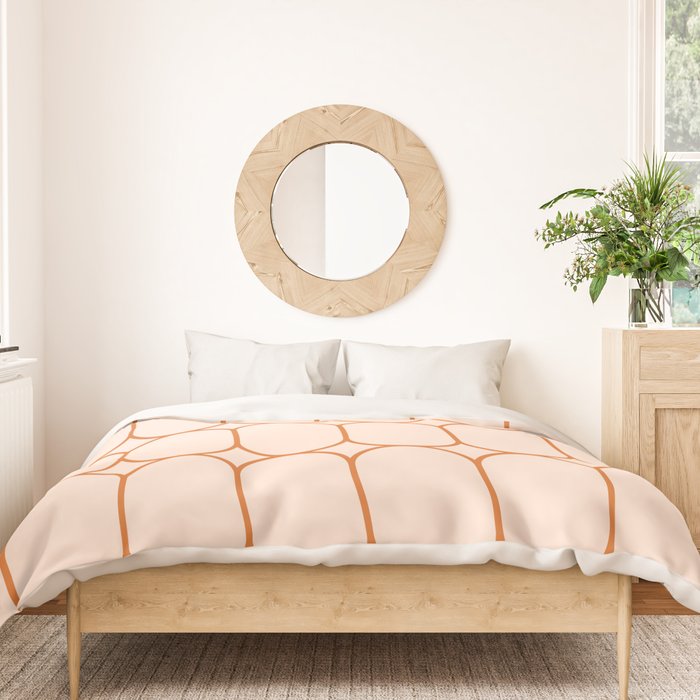 Mod Pods Retro Geo Pattern in Burnt Orange Cream Duvet Cover Gallery Image 3