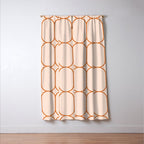 Mod Pods Retro Geo Pattern in Burnt Orange Cream Window Curtain Gallery Image 3