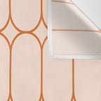 Mod Pods Retro Geo Pattern in Burnt Orange Cream Wall Tapestry Gallery Image 3