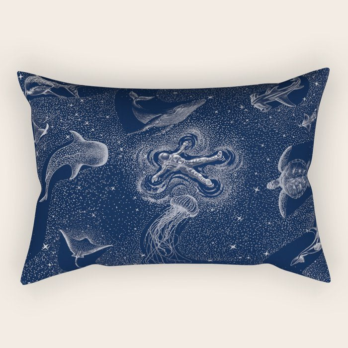 Cosmic Ocean with astronaut Rectangular Pillow Gallery Image 2