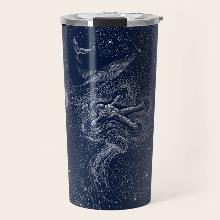 Cosmic Ocean with astronaut Travel Mug Gallery Image 1