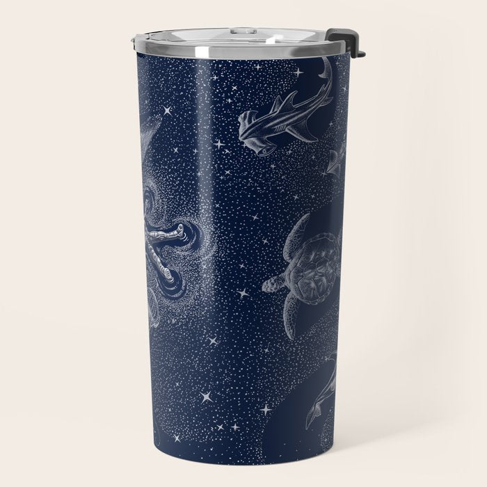 Cosmic Ocean with astronaut Travel Mug Gallery Image 2