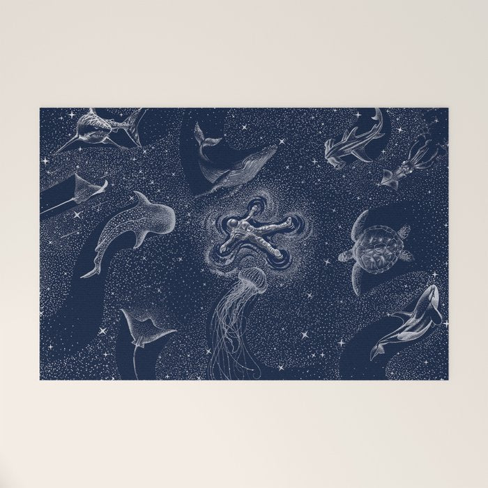 Cosmic Ocean with astronaut Welcome Mat Gallery Image 1