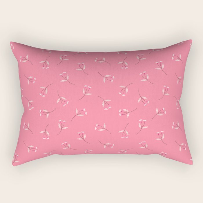 Pressed Posies - Retro Pink Rectangular Pillow Gallery Image 2