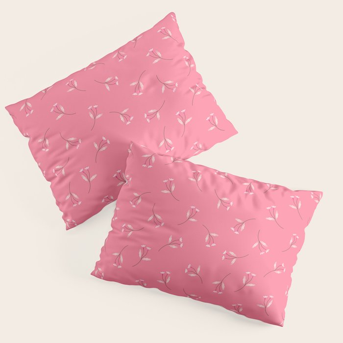 Pressed Posies - Retro Pink Pillow Sham Gallery Image 1