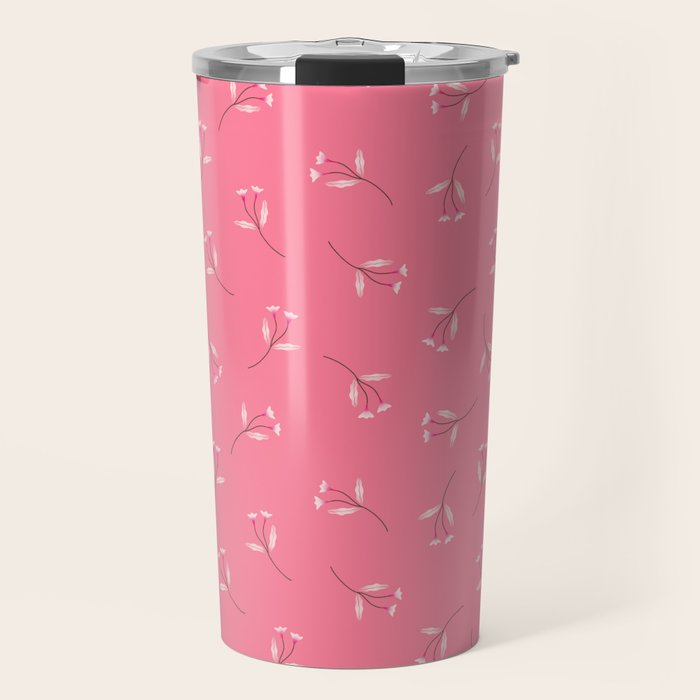 Pressed Posies - Retro Pink Travel Mug Gallery Image 1