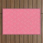 Pressed Posies - Retro Pink Outdoor Rug Gallery Image 1