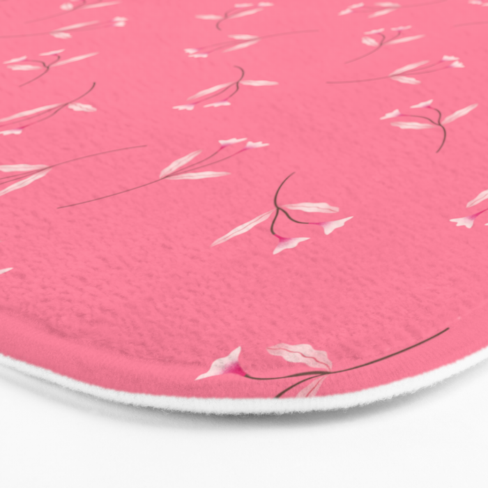 Pressed Posies - Retro Pink Bath Mat Gallery Image 3