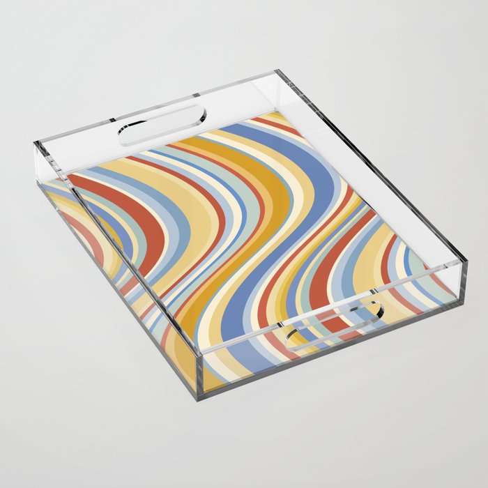 Wavy Stripes VIII - 70s Summer Acrylic Tray Gallery Image 1