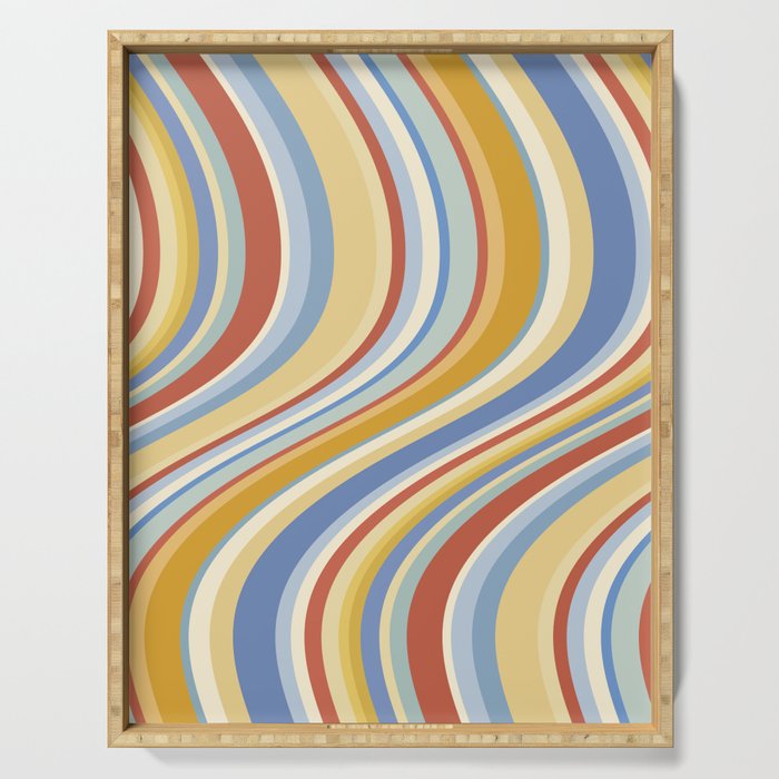 Wavy Stripes VIII - 70s Summer Serving Tray Gallery Image 1