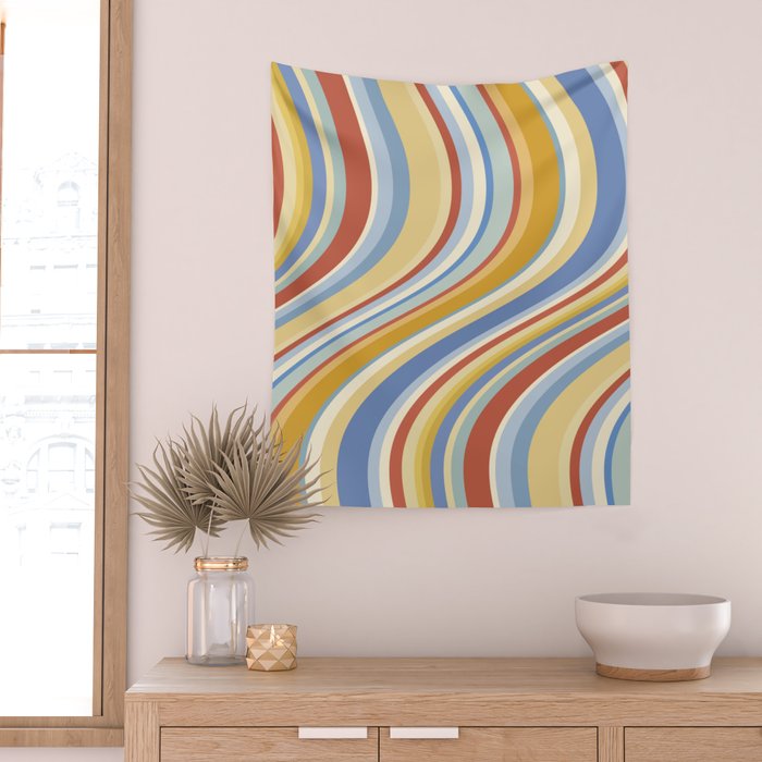 Wavy Stripes VIII - 70s Summer Wall Tapestry Gallery Image 2