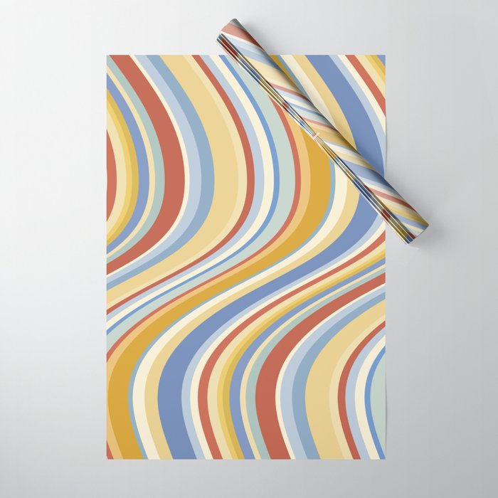 Wavy Stripes VIII - 70s Summer Wrapping Paper Gallery Image 1
