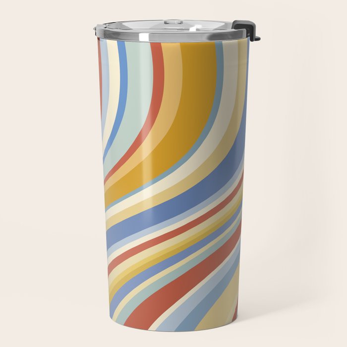 Wavy Stripes VIII - 70s Summer Travel Mug Gallery Image 2
